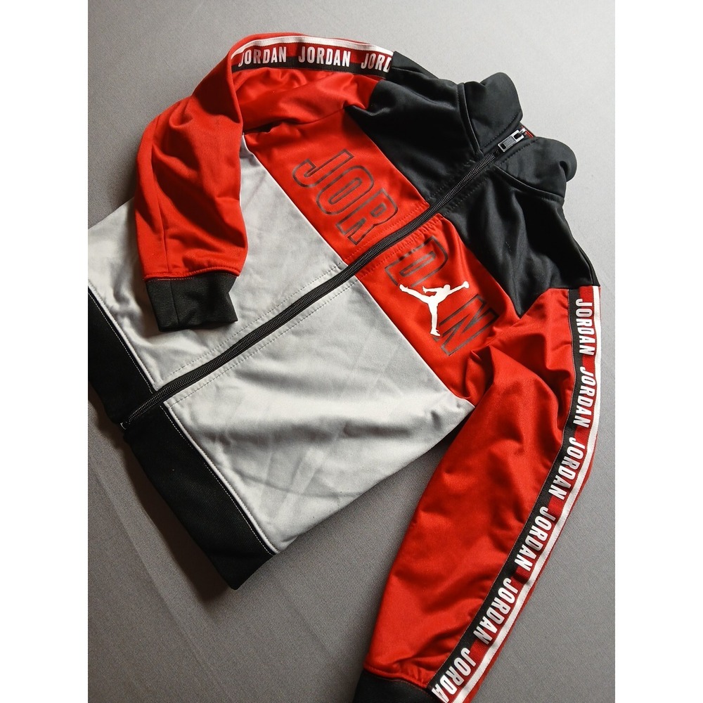 Childs L Size 7 JORDAN Jacket Red/gray/black, think Fall BACK TO SCHOOL - Picture 8 of 16